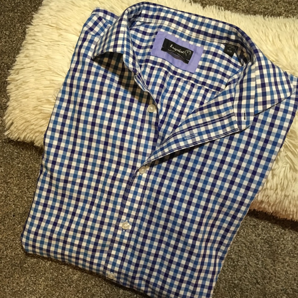 Men’s slim fit plaid shirt